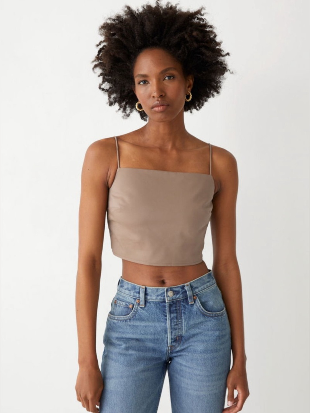 & Other Stories Tan Strappy Crop Top